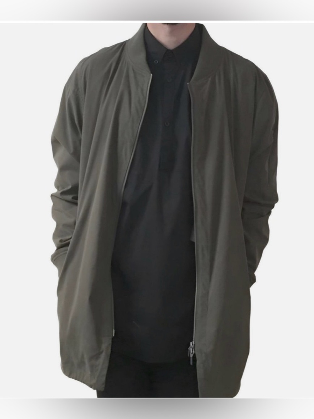 Zanerobe Olive Bomber Jacket with Zip Front